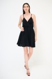 VESTITO SPALLINE VISCOSA NERO