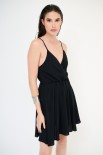 VESTITO SPALLINE VISCOSA NERO
