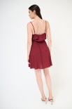 VESTITO SPALLINE VISCOSA BORDEAUX