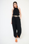 PANTALONE AMPIO CON CINTURA VISCOSA NERO