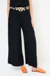 PANTALONE AMPIO CON CINTURA VISCOSA NERO