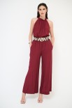 PANTALONE AMPIO CON CINTURA VISCOSA BORDEAUX