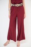 PANTALONE AMPIO CON CINTURA VISCOSA BORDEAUX