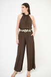 PANTALONE AMPIO CON CINTURA VISCOSA MORO
