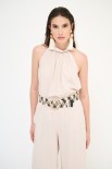 TOP AMERICANA CON FIOCCO DT VISCOSA BEIGE