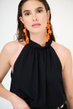 TOP AMERICANA CON FIOCCO DT VISCOSA NERO