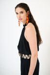 TOP AMERICANA CON FIOCCO DT VISCOSA NERO