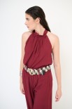 TOP AMERICANA CON FIOCCO DT VISCOSA BORDEAUX
