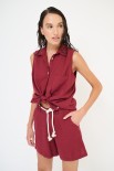 CAMICIA SMANICATA ROSSO INDIA