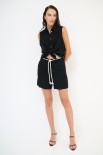 SHORTS PALAZZO META COSCIA NERO