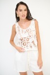 TOP CROP MACRAME BIANCO