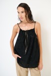 TOP SPALLINE NERO