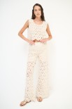 PANTALONE LUNGO MACRAME BEIGE