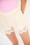 SHORTS TULLE CON RICAMO MACRAME BEIGE