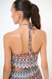 TOP CROP LACCIO COLLO RUGGINE