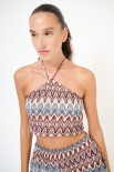 TOP CROP LACCIO COLLO RUGGINE