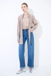 BLUSA CON FIOCCO VOILE BEIGE