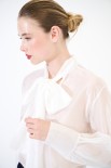BLUSA CON FIOCCO VOILE PANNA