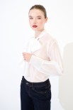 BLUSA CON FIOCCO VOILE PANNA