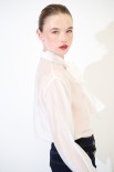 BLUSA CON FIOCCO VOILE PANNA