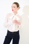 BLUSA CON FIOCCO VOILE PANNA