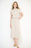 COMPLETO MAGLIA MEZZA MANICA CON GONNA BEIGE