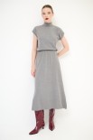 COMPLETO MAGLIA MEZZA MANICA CON GONNA GRIGIO
