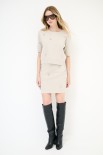 COMPLETO + MINI GONNA CASTONI BEIGE
