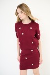 COMPLETO + MINI GONNA CASTONI BORDEAUX