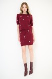 COMPLETO + MINI GONNA CASTONI BORDEAUX