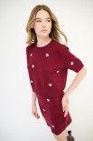 COMPLETO + MINI GONNA CASTONI BORDEAUX