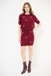 COMPLETO + MINI GONNA CASTONI BORDEAUX