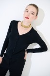 CARDIGAN V BASIC NERO