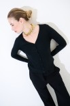 CARDIGAN V BASIC NERO