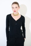 CARDIGAN V BASIC NERO