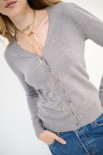 CARDIGAN V BASIC GRIGIO