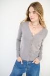 CARDIGAN V BASIC GRIGIO