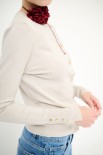 CARDIGAN PARICOLLO BOTTONI ORO BEIGE