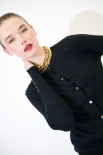 CARDIGAN PARICOLLO BOTTONI ORO NERO