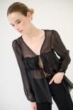 BLUSA CON LACCINI NERO