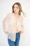 BLUSA CON LACCINI BURRO