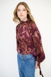 BLUSA FIOCCO DT E MANICHE VINO