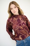 BLUSA FIOCCO DT E MANICHE VINO