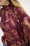 BLUSA FIOCCO DT E MANICHE VINO