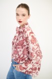 BLUSA COLLO CON FIOCCO E MANICHE A BALZA ROSSO INDIA
