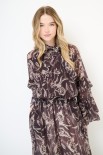 BLUSA COLLO CON FIOCCO E MANICHE A BALZA MORO