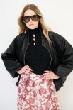 BOMBER OVER CON ZIP NERO