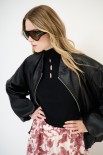 BOMBER OVER CON ZIP NERO