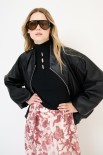 BOMBER OVER CON ZIP NERO