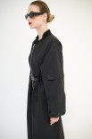 BOMBER LUNGO CON ZIP TESSUTO MANO PESCA NERO